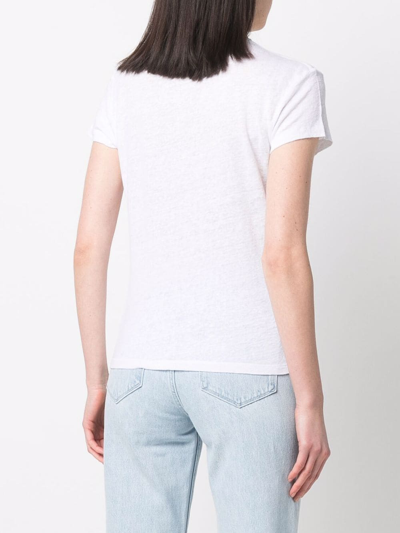 Shop Iro Short-sleeved Linen T-shirt In White