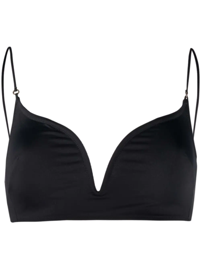 Shop Stella Mccartney Sweetheart-neck Bikini Top In Black