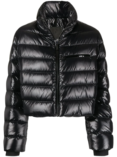 Shop Moncler Morgat Padded Cropped Jacket In Black