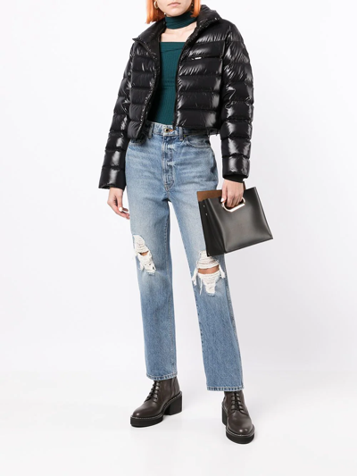 Shop Moncler Morgat Padded Cropped Jacket In Black