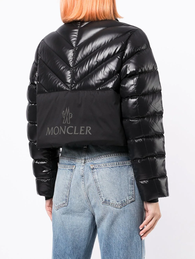 Shop Moncler Morgat Padded Cropped Jacket In Black