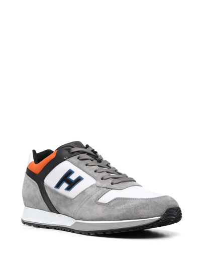 Shop Hogan H321 Lace-up Sneakers In Grey