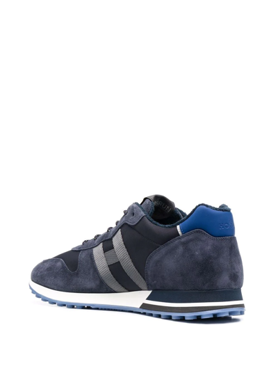 Shop Hogan H383 Lace-up Sneakers In Blue