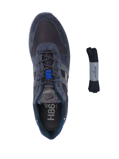 Shop Hogan H383 Lace-up Sneakers In Blue