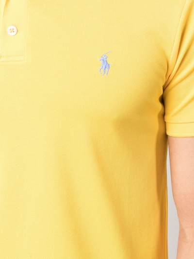 Shop Polo Ralph Lauren Polo Pony-embroidered Polo Shirt In Yellow