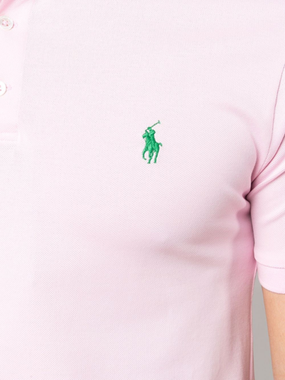 Shop Polo Ralph Lauren Polo Pony-embroidered Polo Shirt In Pink