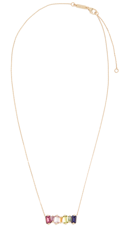 Shop Kalan By Suzanne Kalan Bar Necklace In Yellow Gold Pastel