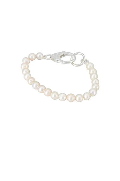 Shop Hatton Labs White Pearl Lobster Bracelet In Silver