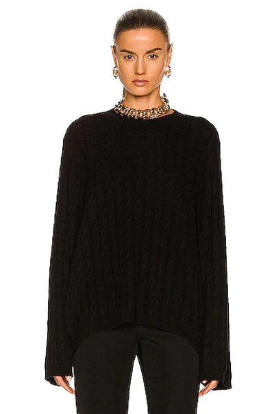 Shop Totême Cashmere Cable Knit Sweater In Black