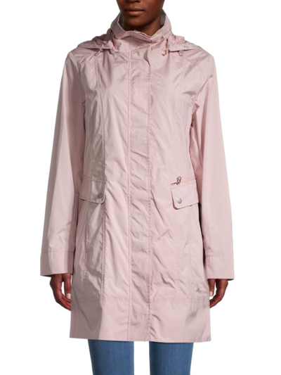 Shop Cole Haan Women's Packable Hood Jacket In Pink
