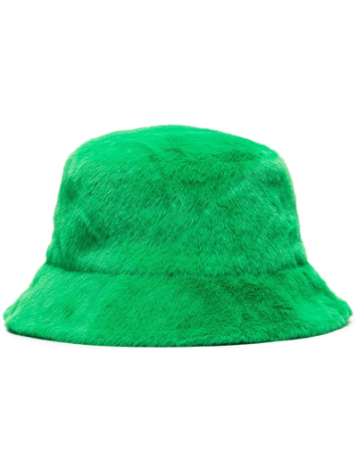 Shop Stand Studio Wera Faux-fur Bucket Hat In Grün