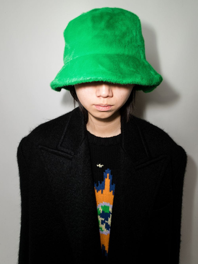 Shop Stand Studio Wera Faux-fur Bucket Hat In Grün