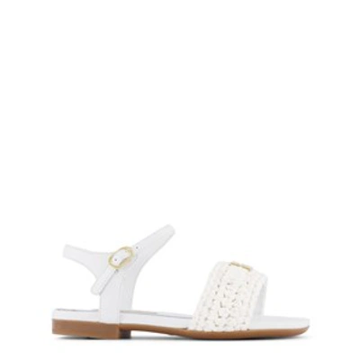 Shop Dolce & Gabbana White Raffia Sandals