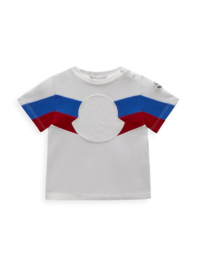 Shop Moncler Baby's & Little Boy's Striped Logo T-shirt In Natural