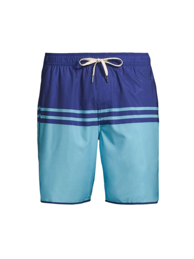 Shop Fair Harbor Men's Anchor 8'' Colorblocked Swim Shorts In Teal Colorblock