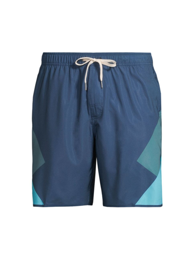 Shop Fair Harbor Men's Anchor 8'' Geometric Swim Shorts In Seapine