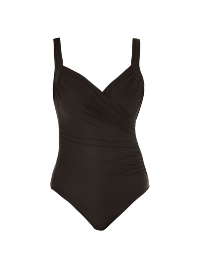 Shop Miraclesuit Women's Dd Sanibel Gathered One-piece Swimsuit In Black
