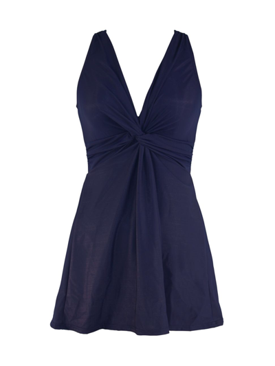 Shop Miraclesuit Women's Marais Twist One-piece Swimsuit In Midnight Blue