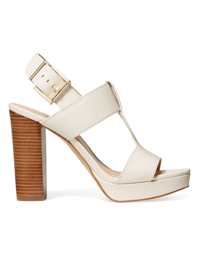 Shop Michael Michael Kors Women's Becker T-strap High-heel Sandals In Light Cream