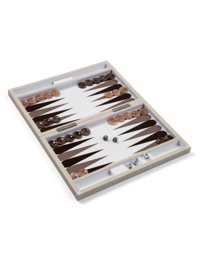 Shop Aurosi Shagreen Lacquer Backgammon Set In Cream