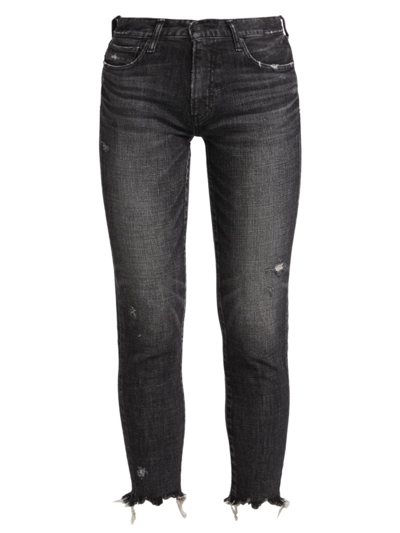 Shop Moussy Vintage Women's Checotah Distressed Skinny Jeans In Black