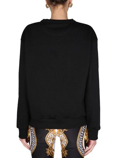Shop Versace "medusa Crystal" Sweatshirt In Black
