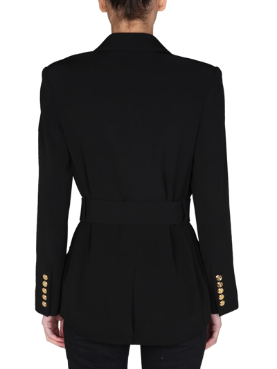 Shop Balmain Double-breasted Jacket In Black