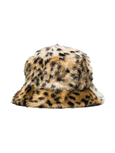 Shop Stand Studio Wera Faux-fur Bucket Hat In Brown