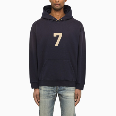 Shop Fear Of God Blue 7-print Hoodie