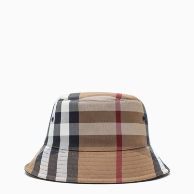 Shop Burberry Vintage Check Bucket Hat In Brown