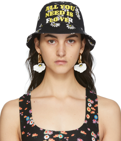 Shop Paco Rabanne Ssense Exclusive Black Daisy Bucket Hat In M115 Black Daisy