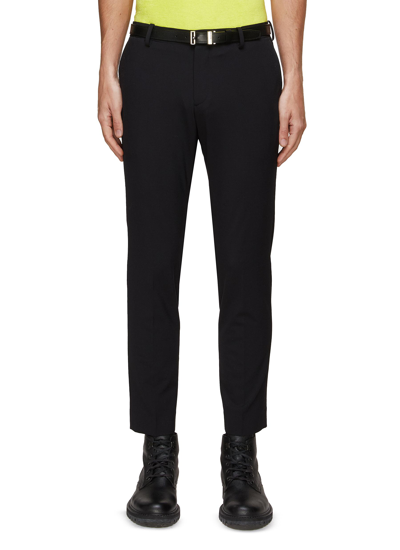 Shop Solid Homme Belted Wool Blend Crop Pants In Black