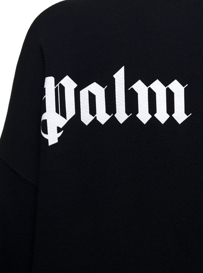 Shop Palm Angels Black Cotton Sweatshirt With Classic Logo Print