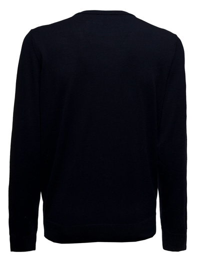 Shop Apc Blue Wool Crew Neck Sweater