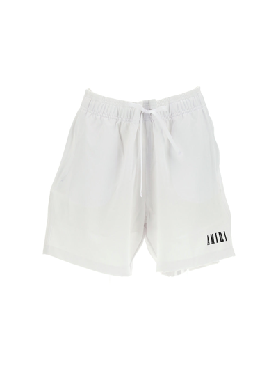 Shop Amiri Shorts In White-poly Spandex