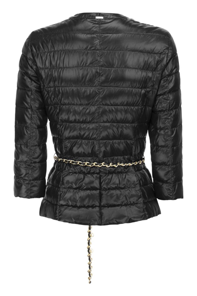 Shop Herno Lucrezia - 3/4 Sleeve Down Jacket In Black