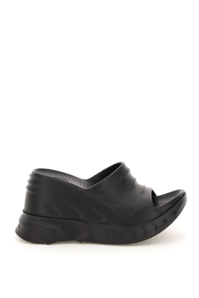 Shop Givenchy Marshmallow Wedge Mules In Black