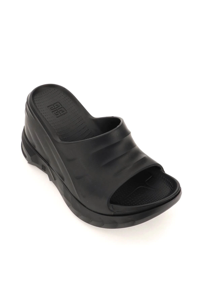 Shop Givenchy Marshmallow Wedge Mules In Black