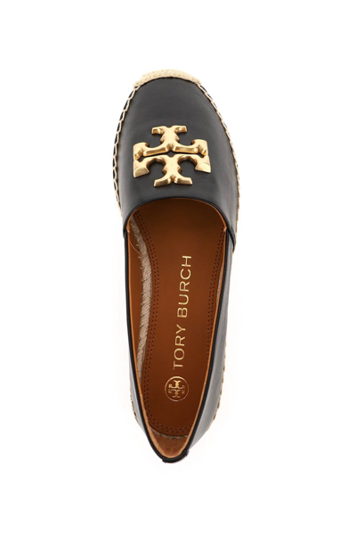 Shop Tory Burch Leather Eleanor Espadrillas In Black