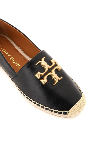 Shop Tory Burch Leather Eleanor Espadrillas In Black