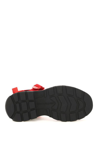 Shop Alexander Mcqueen Tread Sandals In Red,black