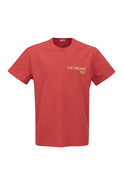 Shop Fay Archive T-shirt In Lobster