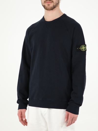 Shop Stone Island Felpa In Blue