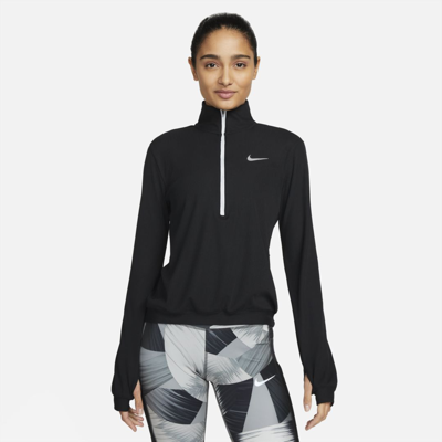 Shop Nike Women's Dri-fit Element Running Mid Layer In Black