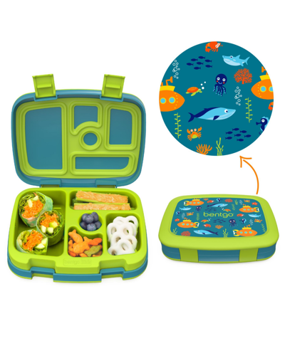 Shop Bentgo Kids Prints Leak-proof Lunch Box In Green And Blue