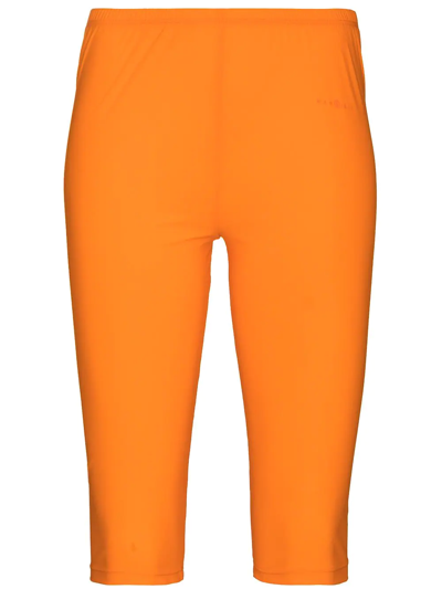 Mm6 Maison Margiela Ladies Orange Fitted Knee-length Shorts In Multi