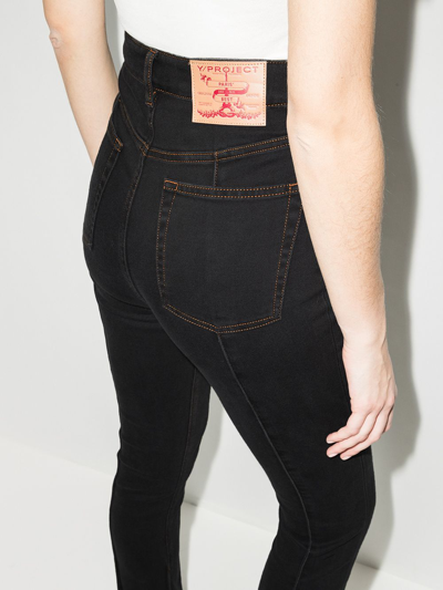 Shop Y/project Trumpet High-waisted Flared Jeans In Black