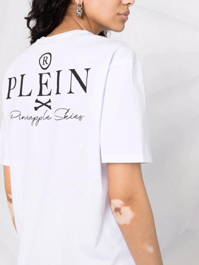 Shop Philipp Plein Pineapple Skies T-shirt In White