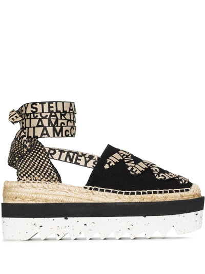 Stella Mccartney Stella Mc Cartney Gaia Wedge Espadrillas In Black