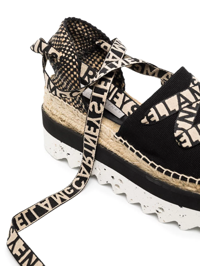 Stella Mccartney Stella Mc Cartney Gaia Wedge Espadrillas In Black